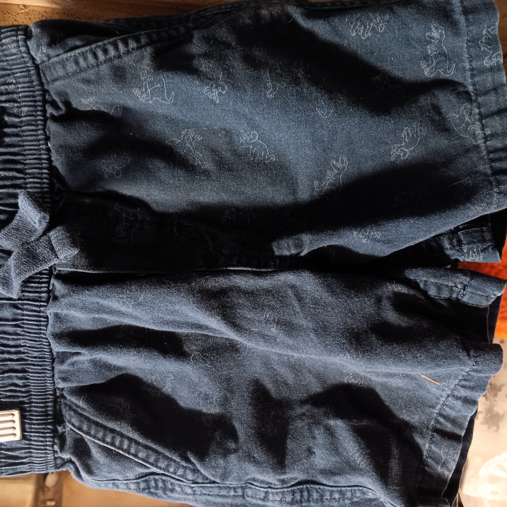 Dark Blue Denim Shorts with Embroidery
